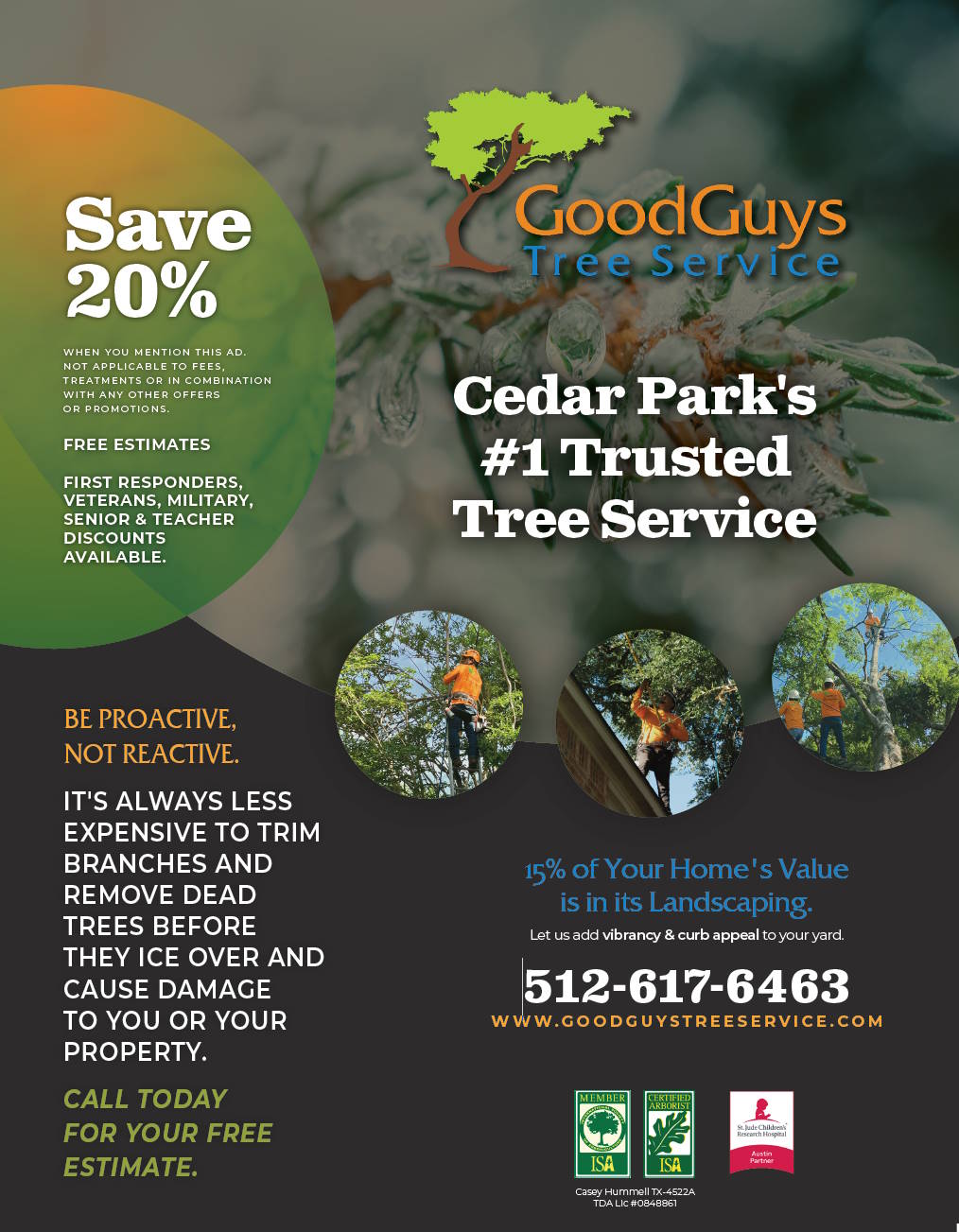Promotions - Good Guys Tree Service - Tree Trimming Austin TX